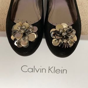 Calvin Klein Black Suede Flat